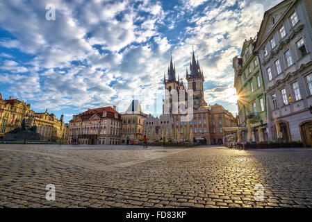 Altstädter Ring am Morgen, Prag, Tschechien Stockfoto