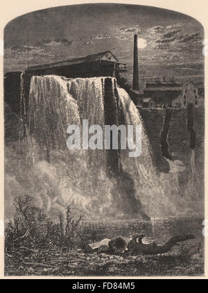 ROCHESTER, NY: West Side, Upper Falls die Genesee. Staat New York, 1874 Stockfoto