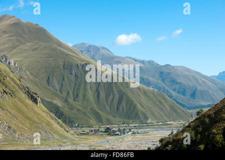 Georgien, Mzcheta-Mtianeti, Stepansminda, Tal des Terek Südlich von Stepanzminda Stockfoto