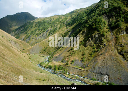 Georgien, Mzcheta-Mtianeti, Fluss Jutistskali Im Sno-Tal Südlich von Stepansminda. Stockfoto