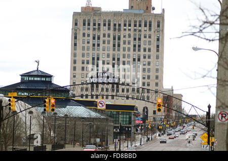 Die Innenstadt von Flint, Michigan USA Stockfoto