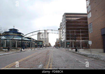 Die Innenstadt von Flint, Michigan USA Stockfoto