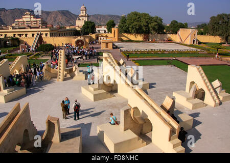 Astronomisches Observatorium Jantar Mantar in Jaipur, Indien.  Es ist eine Sammlung von 19 Instrumente, gebaut von der Rajput König Sawai J Stockfoto