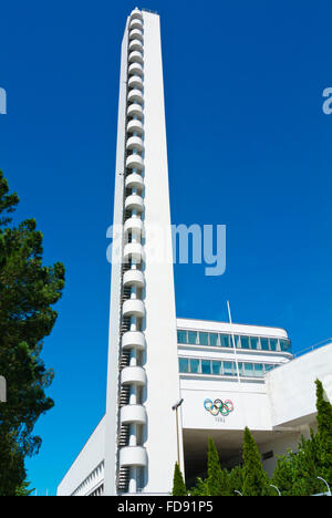 Turm von Olympiastadion, das Olympiastadion (1952), durch Yrjö Lindegren, Taka-Töölö Bezirk, Helsinki, Finnland, Mitteleuropa Stockfoto