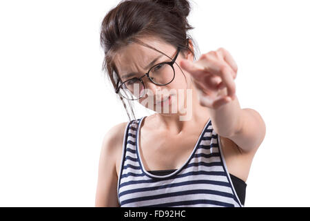 Porträt der jungen Frau streiten Stockfoto