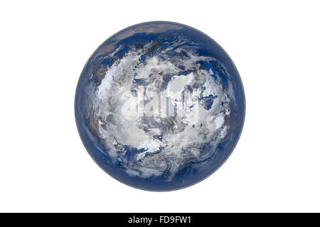 Planetenerde mit Wolken und Atmosphäre. Arktis, Nordpol. Elemente dieses Bildes, eingerichtet von der NASA Stockfoto