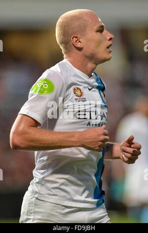 Pirtek Stadion, Parramatta, Australien. 29. Januar 2016. Hyundai A-League. Western Sydney Wanderers V Melbourne City. Melbourne-Mittelfeldspieler Aaron Mooy. Bildnachweis: Aktion Plus Sport/Alamy Live-Nachrichten Stockfoto