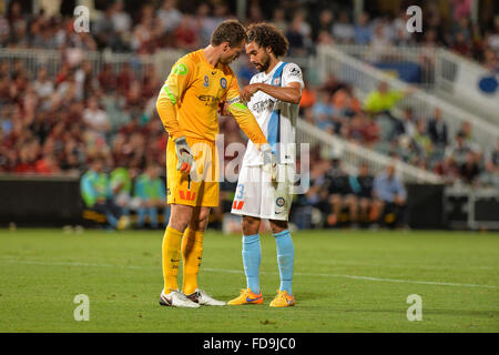 Pirtek Stadion, Parramatta, Australien. 29. Januar 2016. Hyundai A-League. Western Sydney Wanderers V Melbourne City. Melbourne-Torhüter Thomas Sorensen übernimmt als Kapitän. Bildnachweis: Aktion Plus Sport/Alamy Live-Nachrichten Stockfoto