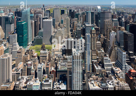 Luftbild vom Empire State Building, New York Stockfoto