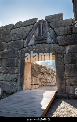 Reisen Sie Standorte - Mykene, Lion Tor, Griechenland Stockfoto