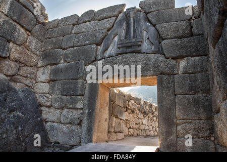 Reisen Sie Standorte - Mykene, Lion Tor, Griechenland Stockfoto