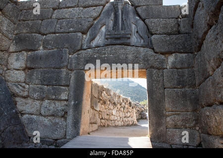 Reisen Sie Standorte - Mykene, Lion Tor, Griechenland Stockfoto