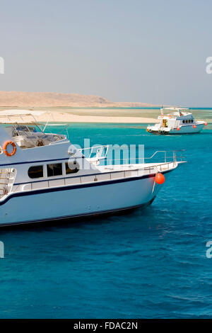 Boote in roten Meer in Ägypten. Stockfoto