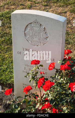 WW1 Weltkrieg Weltkrieg 1 Friedhof Grabstein Stockfoto