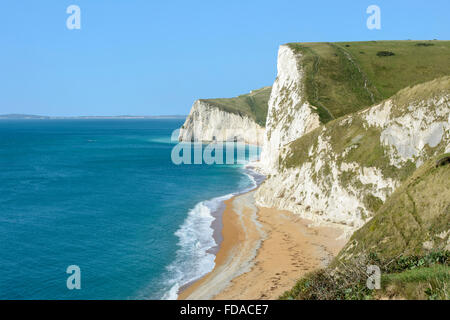 Blick nach Westen von Durdle Door, West Lulworth, Dorset, England, UK Stockfoto