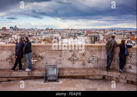 Cathedral.Views vom Miquelete-Glockenturm. Valencia. Spanien. Stockfoto