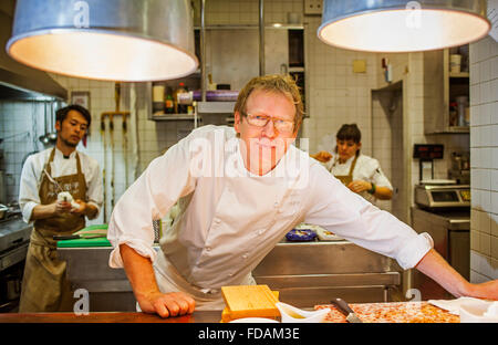 Bernd Knöller, Küchenchef des Restaurants Riff, 18 Conde Altea.Valencia Spanien. Stockfoto