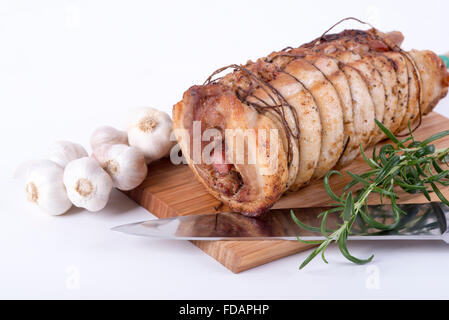 ein Foto von Speck mit Kräutern überbacken Stockfoto