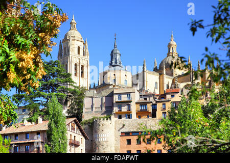 Kathedrale und der alten Stadt von Segovia, Spanien Stockfoto