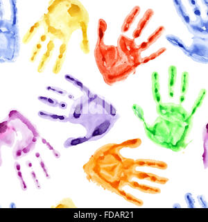 Regenbogen Aquarell Hand druckt - nahtlose Hintergrund Stockfoto