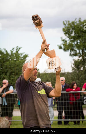 Knutsford, Cheshire, UK, 29. August 2015. Die 11. Englisch öffnen Chainsaw Carving Cheshire Wettkampfspiel & Country Fair Stockfoto