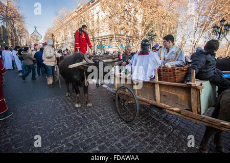 Alilo, Weihnachten Prozession, Tiflis, Georgien. Stockfoto