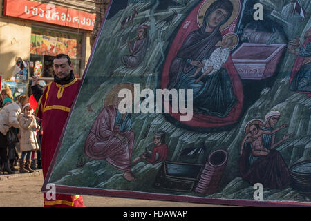 Alilo, Weihnachten Prozession, Tiflis, Georgien. Stockfoto