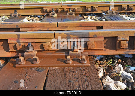 Alten Gleisanlagen und Verbindungen auf es. Stockfoto