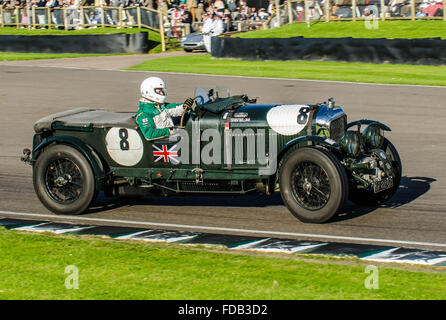 1929 Bentley 4,5 Liter „Blower Bentley“ im Besitz von Martin Overington beim Goodwood Revival 2015 Stockfoto