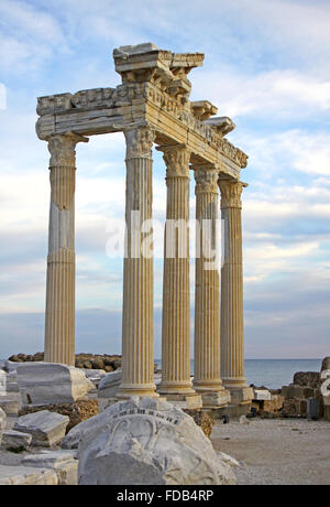 Tempel des Apollo in frühen Abend, Side, Türkei Stockfoto