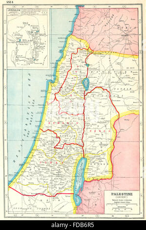 Palästina-Antike: Römische Provinzen. Judäa Perea Samaria Gallilee, 1920 alte Karte Stockfoto