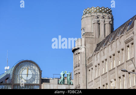 Das Krone Palastgebäude am Wenzelsplatz, Jugendstil, Prag, Tschechische Republik Stockfoto