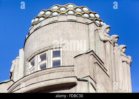 Das Krone Palastgebäude am Wenzelsplatz, Jugendstil, Prag, Tschechische Republik Stockfoto