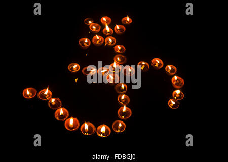 Indian Festival Diwali Diya Om Dekoration niemand Stockfoto