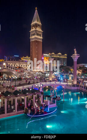 Die venezianische Hotel und Nachbildung einer Canal grande in Las Vegas Stockfoto