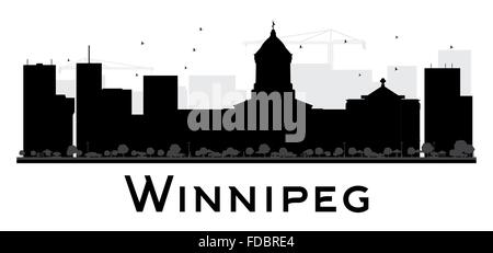 Winnipeg Stadt Skyline schwarz-weiß Silhouette. Vektor-Illustration. Einfache flache Konzept für Tourismus Präsentation, banner Stock Vektor