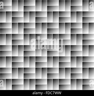 Monochrome Musterdesign mit Rechteck, Quadrate Formen. Wiederholbar. Stock Vektor