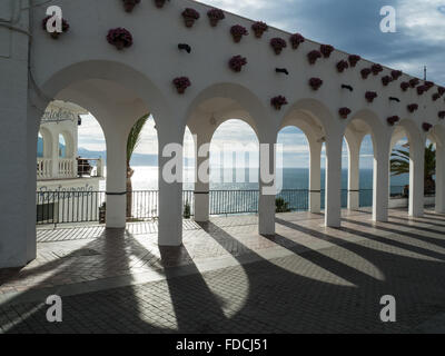 Plaza Balcon de Europa, Nerja, Costa Del Sol, Spanien Stockfoto