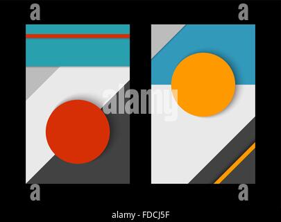 Materialdesign abstrakten Hintergrund festgelegt, Geometrie Kompositionen mit bunten Papier Stil Dekoration in 3d. EPS10 Vektor. Stock Vektor