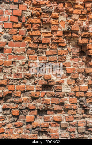 Detail-Foto von einer Ziegelmauer Stockfoto