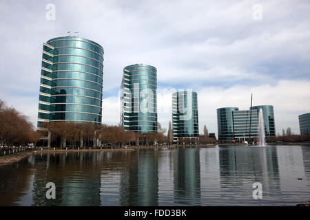 Ein Blick auf Oracle Hauptsitz in Redwood City, Kalifornien Stockfoto