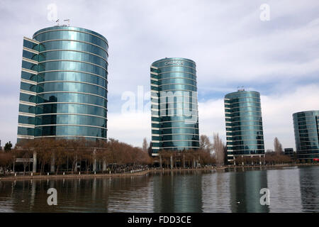 Ein Blick auf Oracle Hauptsitz in Redwood City, Kalifornien Stockfoto