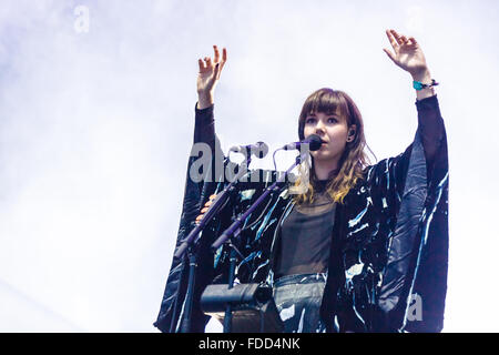 Nanna Bryndís Hilmarsdóttir von Monstern und Menschen in Squamish Valley Music Festival in BC am 8. August 2015 Stockfoto