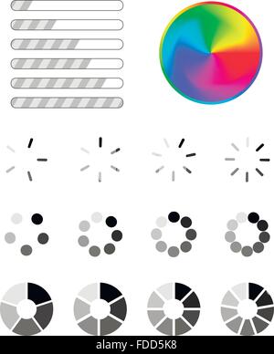 Reihe von verschiedenen Progress Bar icons Stock Vektor