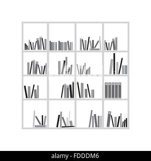 Bücher in den Regalen Stock Vektor