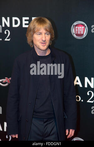 Rom, Italien. 30. Januar 2016. Owen Wilson beim roten Teppich Zoolander 2 mit Whith Ben Stiller, Owen Wilson, Will Ferrell, Christine Taylor, Justin Theroux in Rom, Italien. Bildnachweis: Mauro Fagiani/Pacific Press/Alamy Live-Nachrichten Stockfoto