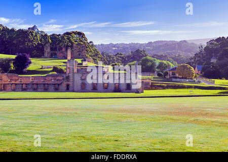 Ruinen der wichtigsten Gefängnisgebäude in Port Arthur Strafkolonie in Tasmanien Stockfoto