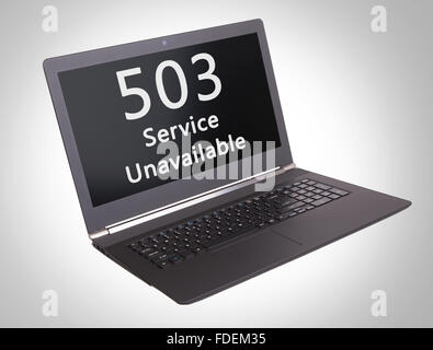 HTTP-Statuscode auf einem Laptop-Bildschirm - 503 Dienst nicht verfügbar Stockfoto