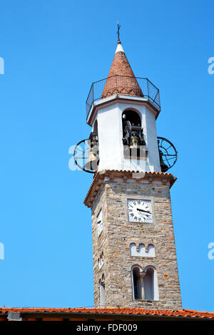 Ancien Uhrturm in Italien Europa alte Stein und Glocke Stockfoto