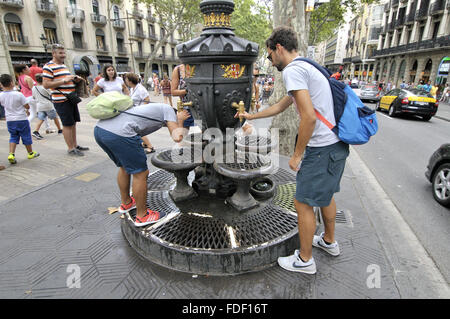 Schrift de Canaletas. La Rambla, Barcelona, Katalonien, Spanien Stockfoto